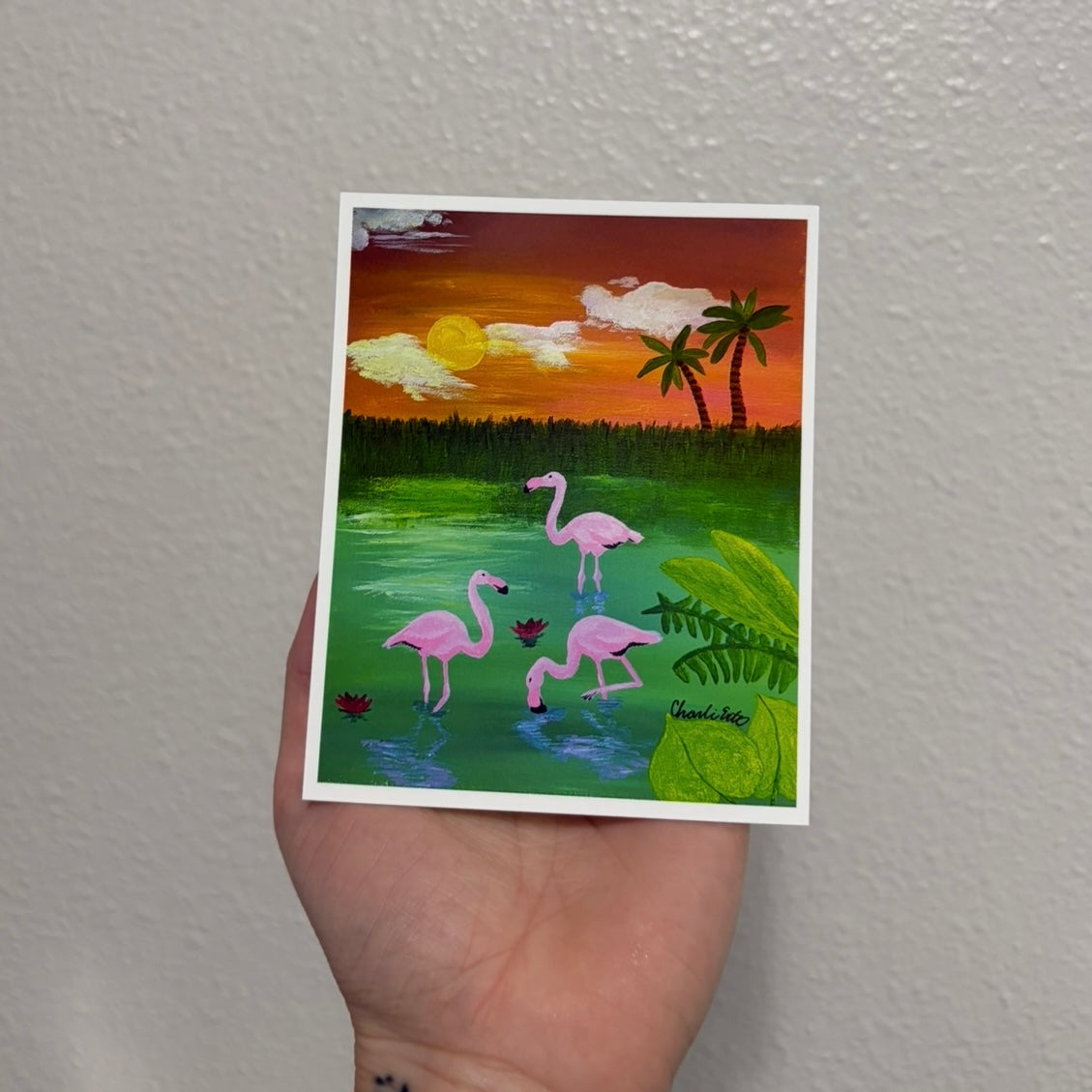 Flamingos in the Swamp Art Prints